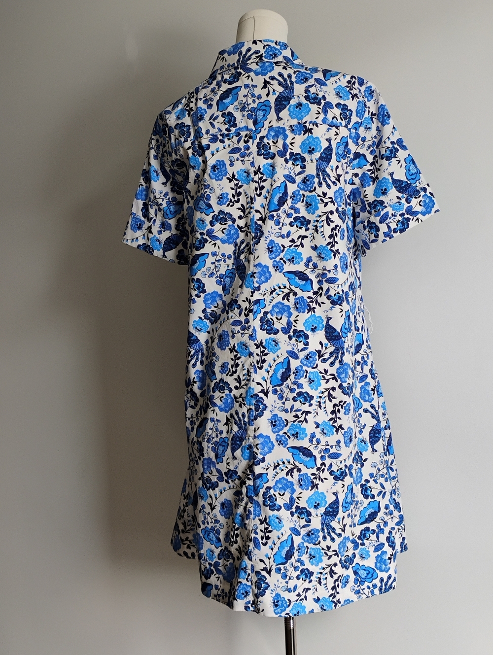 Kate Spade Peacock Floral Shirt Dress Size L - Picture 4 of 13